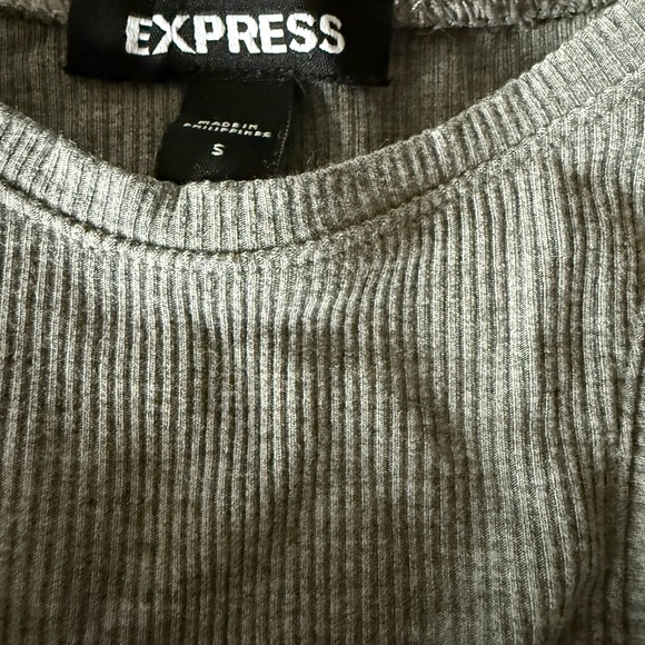 Express Gray Ribbed Racerback High-Neck Tank - Picture 4 of 5